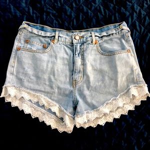 Free people denim shorts, size 28 waist